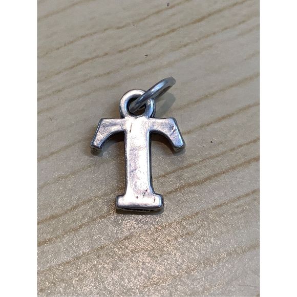 .925 Letter T Sterling Silver Jewelry Charm #alphabet #teacher - Picture 1 of 3